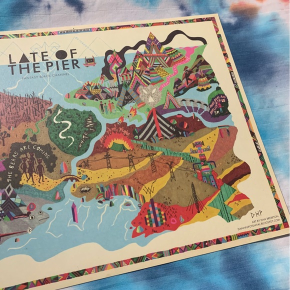 Late of the Pier Fantasy Black Channel Promotional Treasure Map Poster 2008 🗺️ - Picture 2 of 15